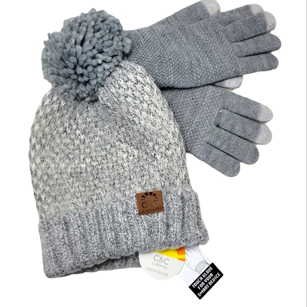 C&C California and Glove Set Gray one size